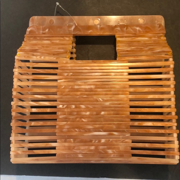 Anthropologie Peach color Jamie Acrylic Bag NWOT - Picture 5 of 8